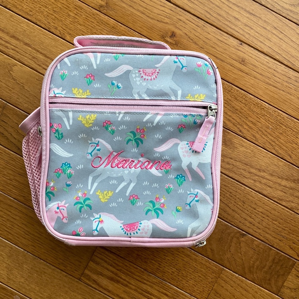 Pottery barn kids horse lunchbox with mariana monogram